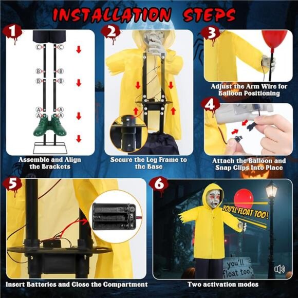 Halloween Animatronics Decorations 4FT Outdoor Scary Life Size Boy Animated - Picture 7 of 8